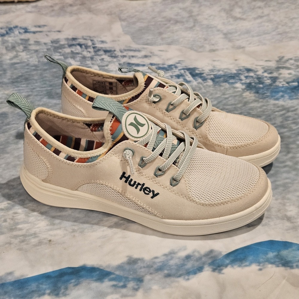 Hurley Castaic Beige‎ Women's Bungee Comfort Shoes Size 6.5 Multicolor